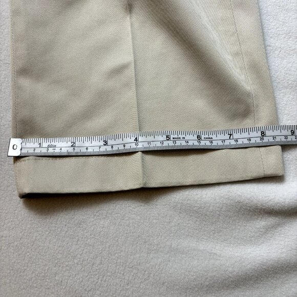 Brooks‎ Brothers Men's Size 35x32.5 Tan Cream Cotton Flat Front Chino Pants - Picture 6 of 8